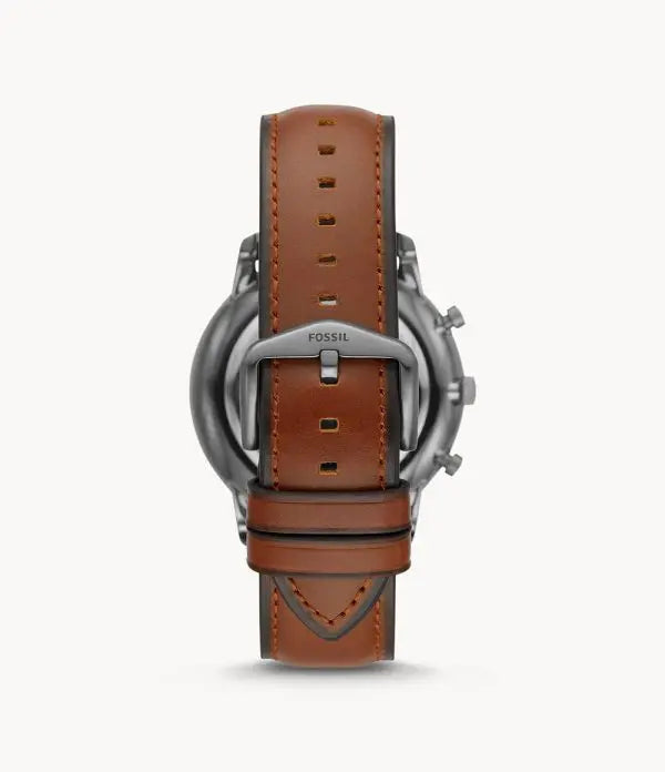 Fossil Men’s Chronograph Quartz Leather Strap Gray Dial 44mm Watch FS5512