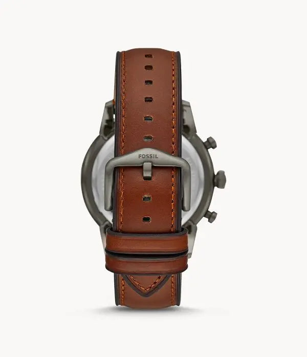 Fossil Men’s Chronograph Quartz Leather Strap Grey Dial 44mm Watch FS5522