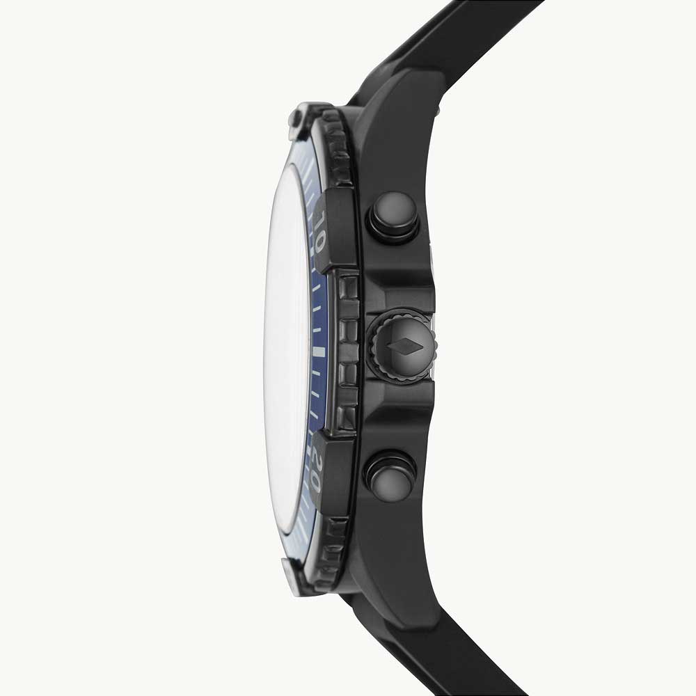 Fossil Men’s Quartz Silicone Strap Blue Dial 44mm Watch FS5695