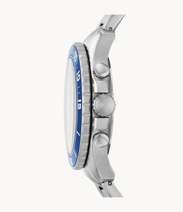Fossil Men’s Chronograph Quartz Stainless Steel Blue Dial 46mm Watch FS5724