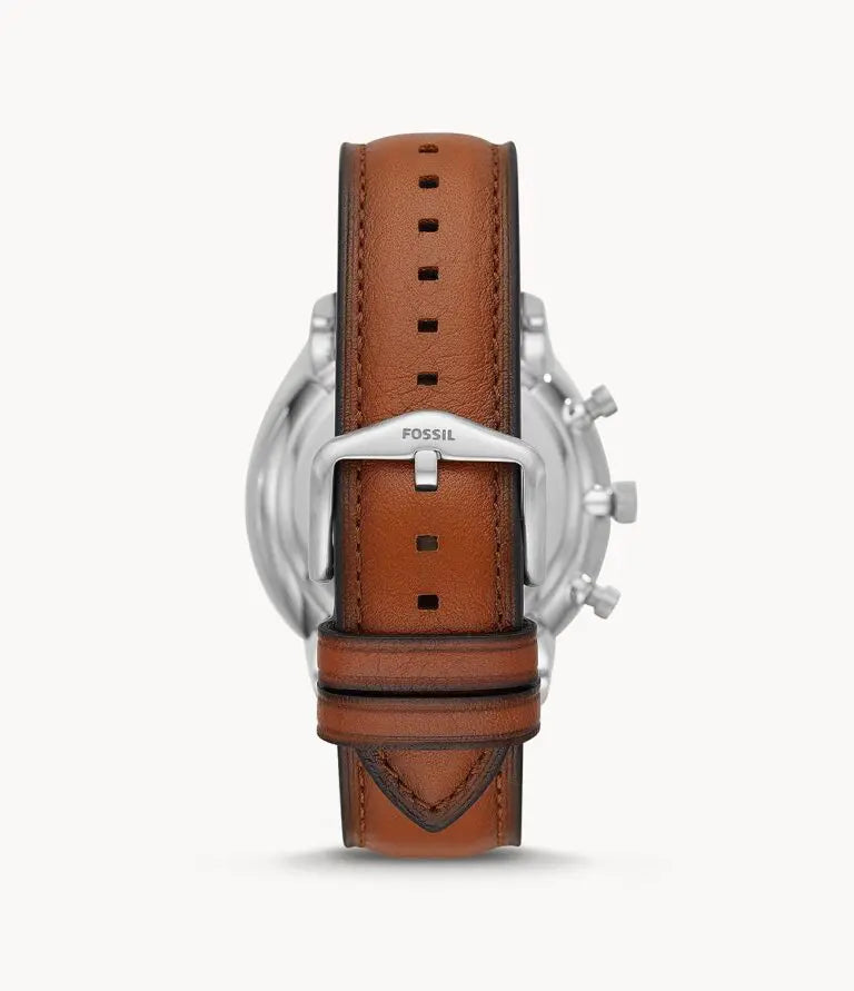 Fossil Men’s Chronograph Quartz Leather Strap Green Dial 44mm Watch FS5735