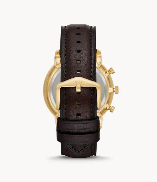 Fossil Men’s Quartz Leather Strap Black Dial 44mm Watch FS5763
