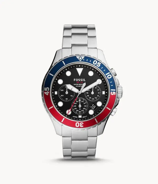 Fossil Men’s Chronograph Quartz Stainless Steel Black Dial 46mm Watch FS5767