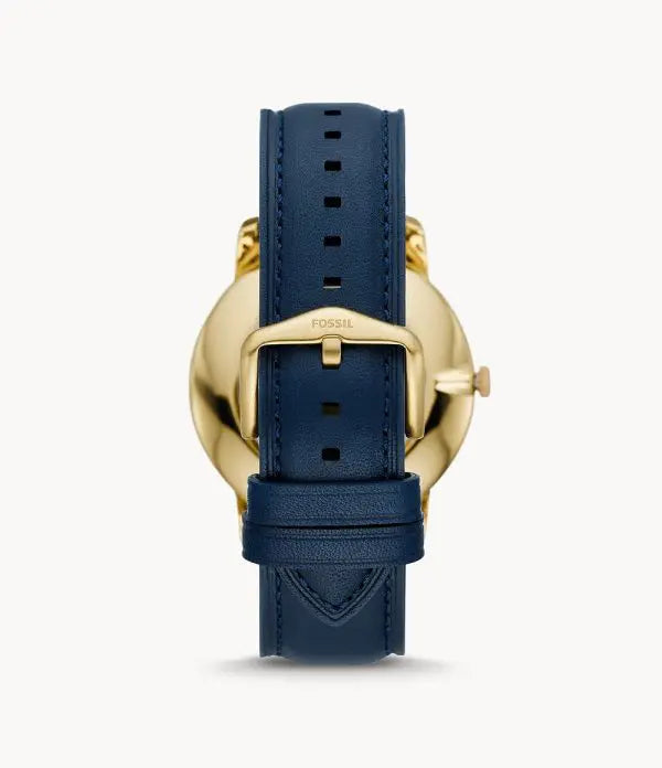 Fossil Men’s Quartz Leather Strap Blue Dial 44mm Watch FS5789
