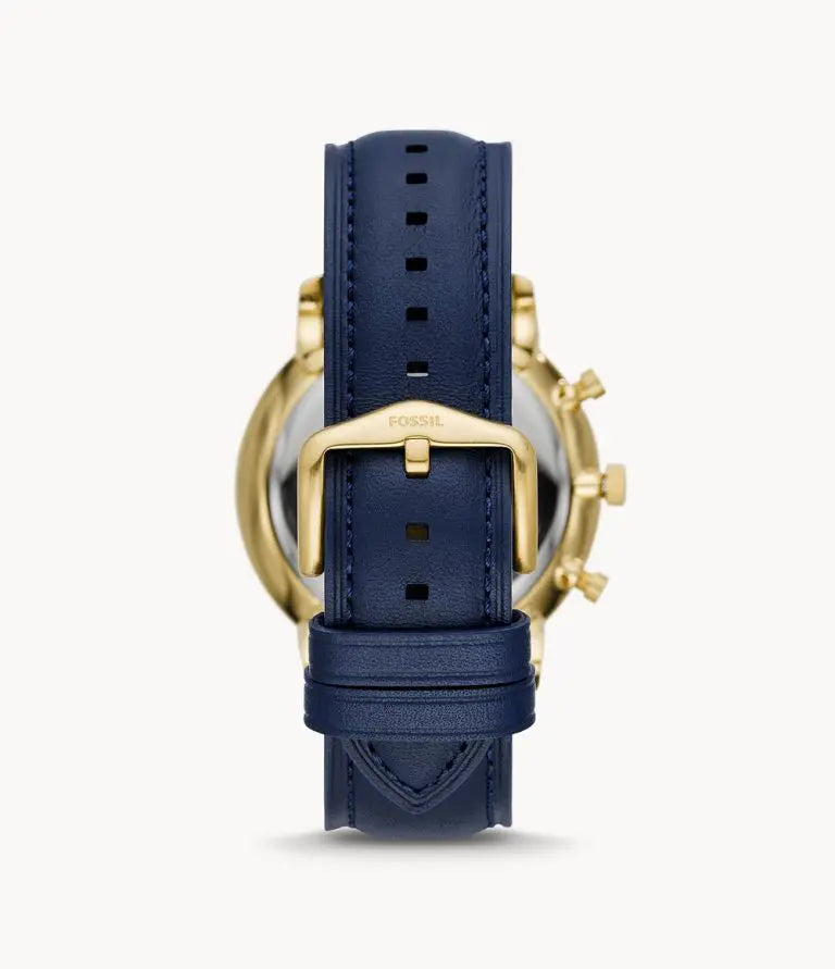 Fossil Men’s Chronograph Quartz Leather Strap Blue Dial 44mm Watch FS5790
