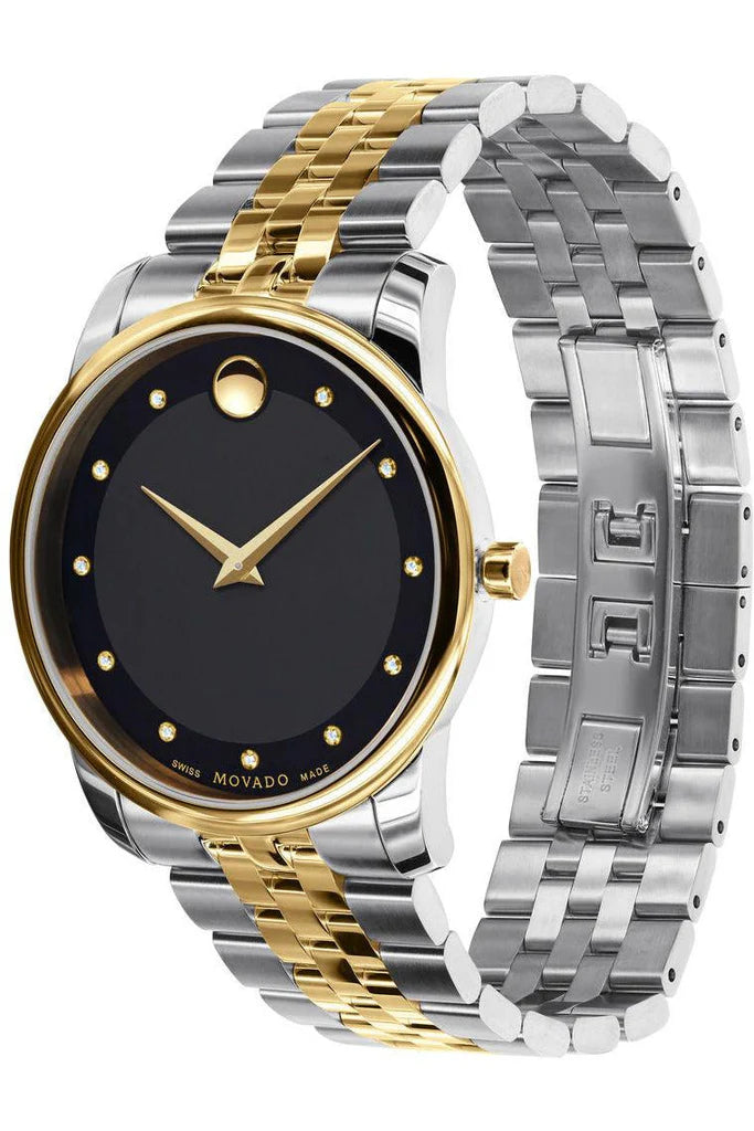 Movado Men’s Swiss Made Quartz Stainless Steel Black Dial 40mm Watch 606879