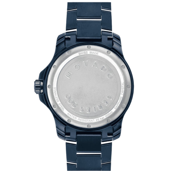 Movado Men’s Swiss Made Quartz Blue Stainless Steel Black Dial 40mm Watch 2600160