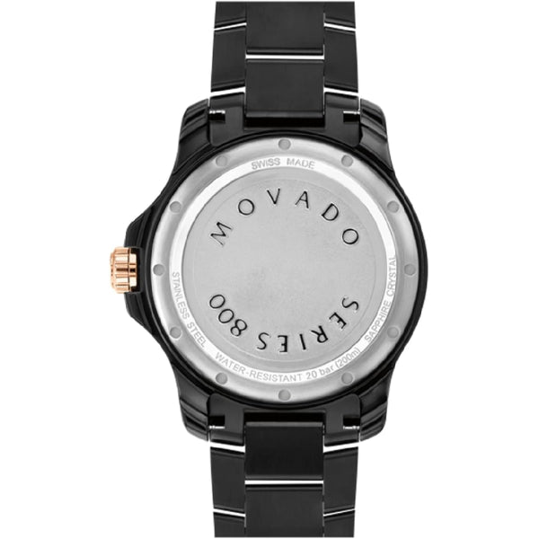 Movado Men’s Swiss Made Quartz Stainless Steel Black Dial 40mm Watch 2600162