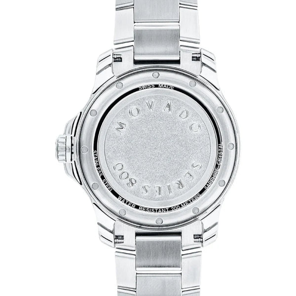 Movado Men’s Swiss Made Quartz Silver Stainless Steel Blue Dial 42mm Watch 2600151
