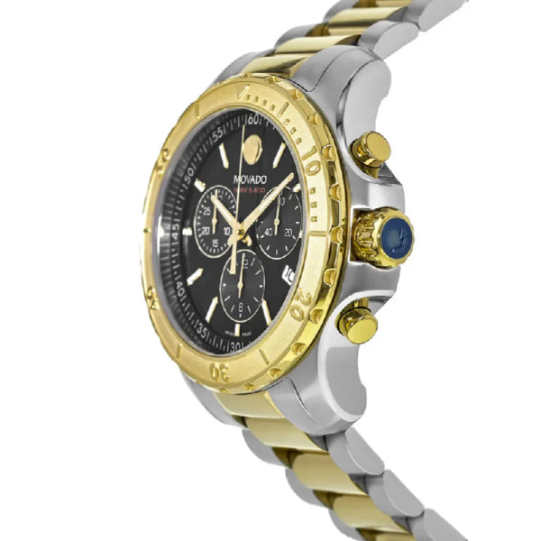 Movado Men’s Swiss Made Quartz Two-tone Stainless Steel Black Dial 42mm Watch 2600138
