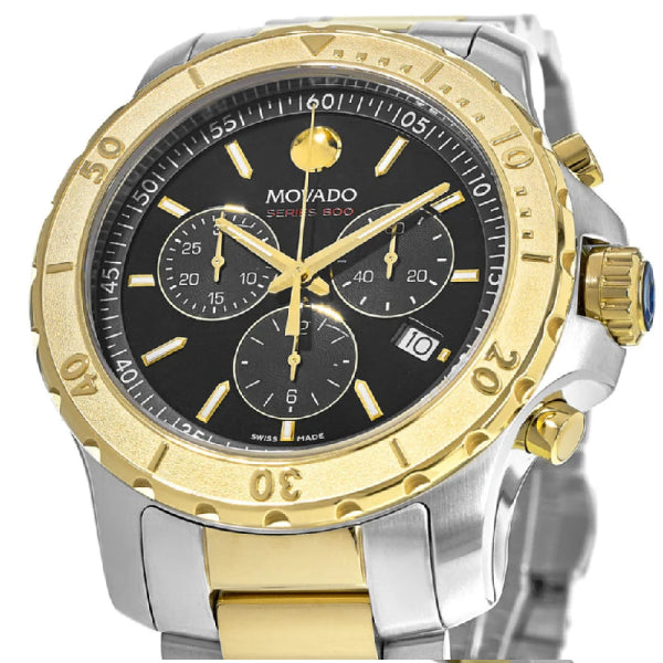 Movado Men’s Swiss Made Quartz Two-tone Stainless Steel Black Dial 42mm Watch 2600138