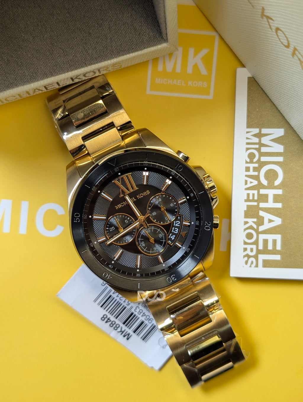 MICHAEL KORS Brecken Chronograph Quartz Crystal Black Dial Men's Watch MK8848