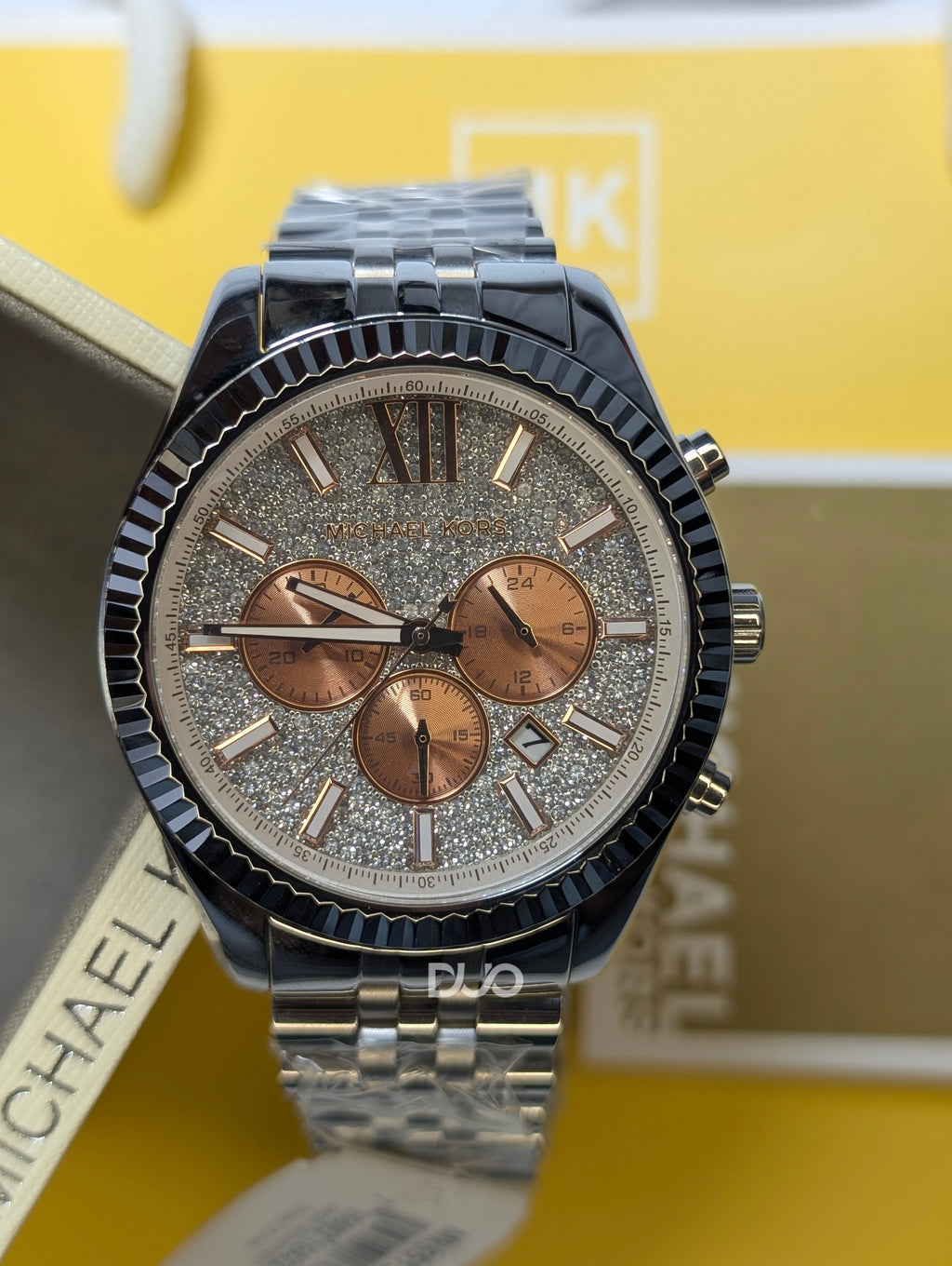 Michael Kors Men's Lexington Chronograph Silver-Tone Watch MK8515