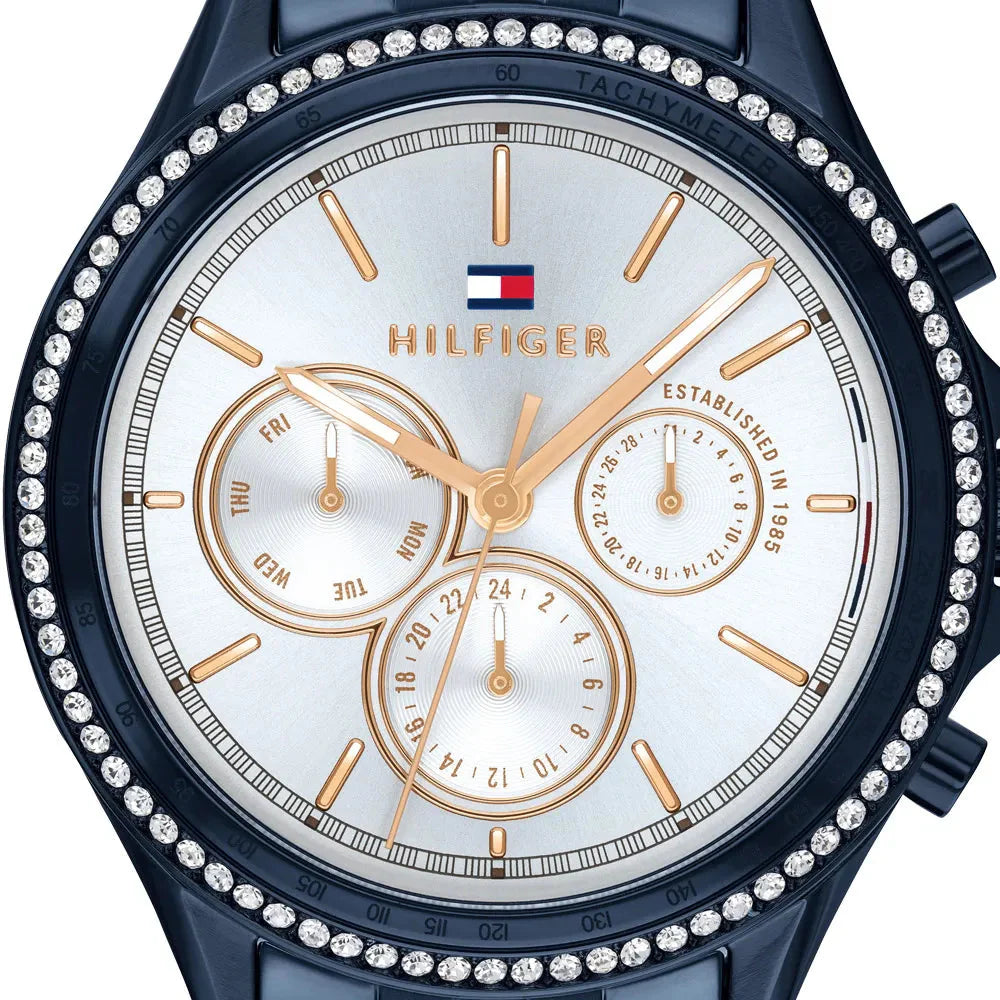 Tommy Hilfiger Women’s Quartz Blue Stainless Steel Silver Dial 38mm Watch 1782003