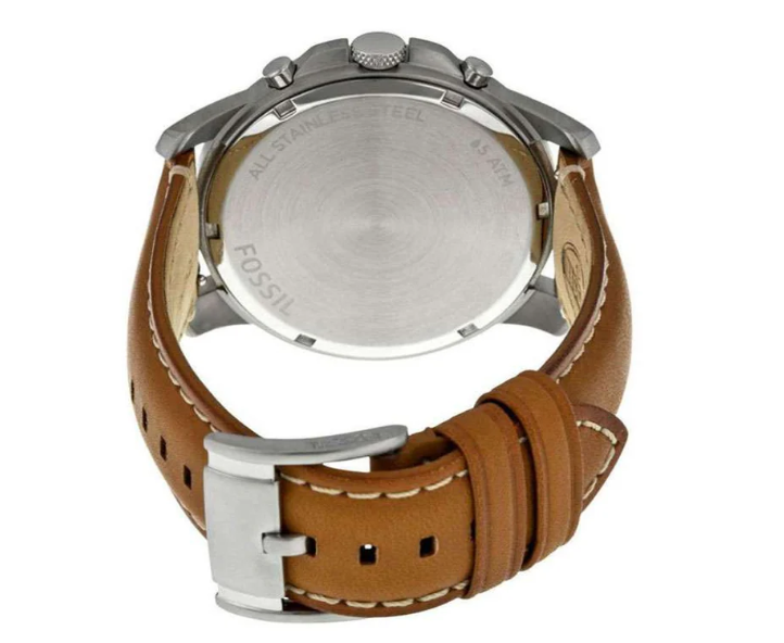 Fossil Men’s Chronograph Quartz Brown Leather Strap White Dial 43mm Watch FS5060
