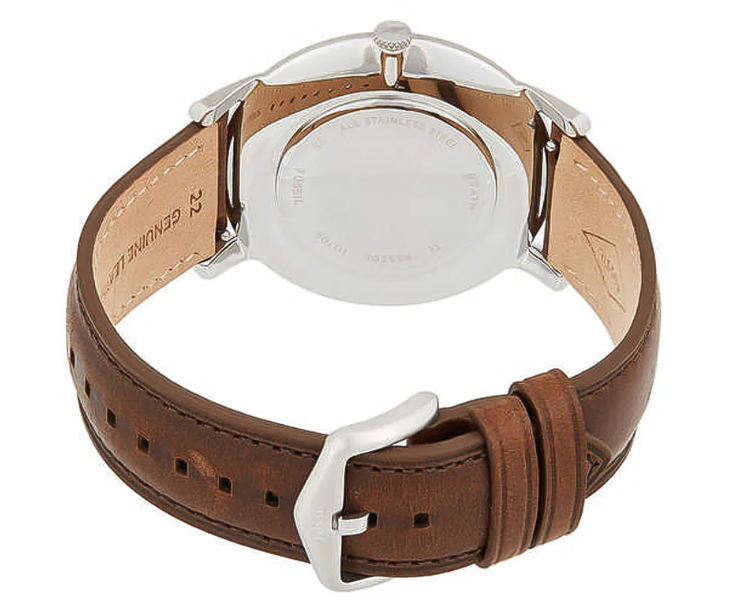 Fossil Men’s Quartz Brown Leather Strap Off White Dial 44mm Watch FS5306