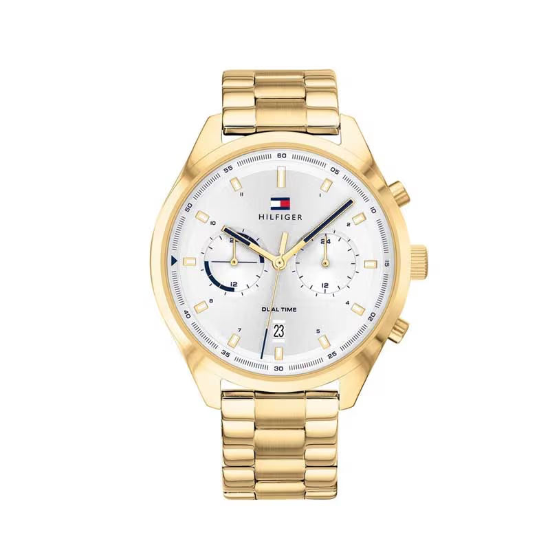 Tommy Hilfiger Men’s Quartz Stainless Steel Silver Dial 44mm Watch 1791726