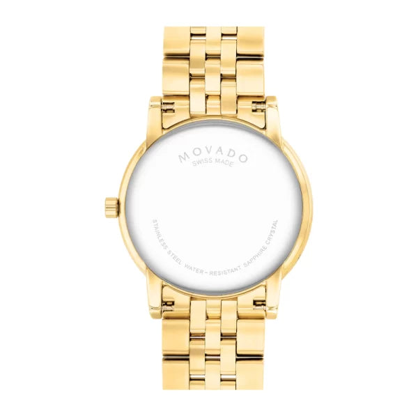 Movado Men’s Quartz Swiss Made Gold Stainless Steel Black Dial 40mm Watch 607625