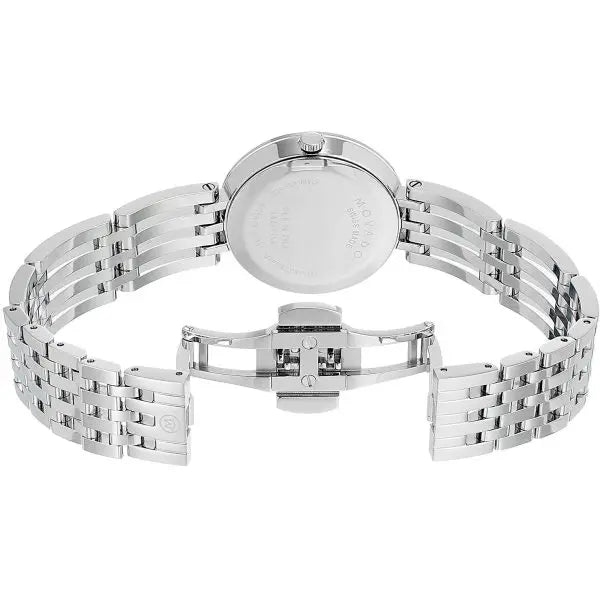 Movado Women’s Quartz Swiss Made Stainless Steel Black Dial 28mm Watch 607051