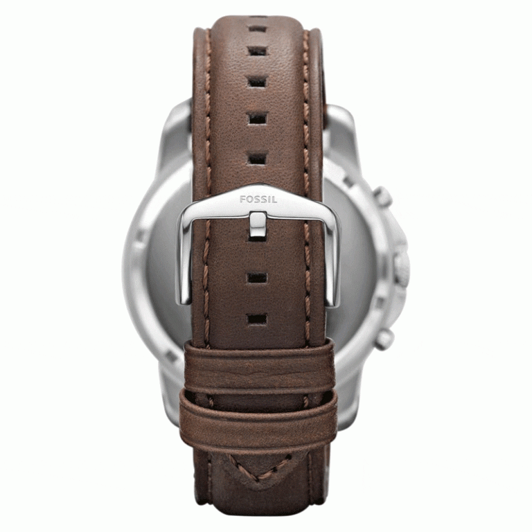 Fossil Men’s Quartz Brown Leather Strap Cream Dial 44mm Watch FS4735