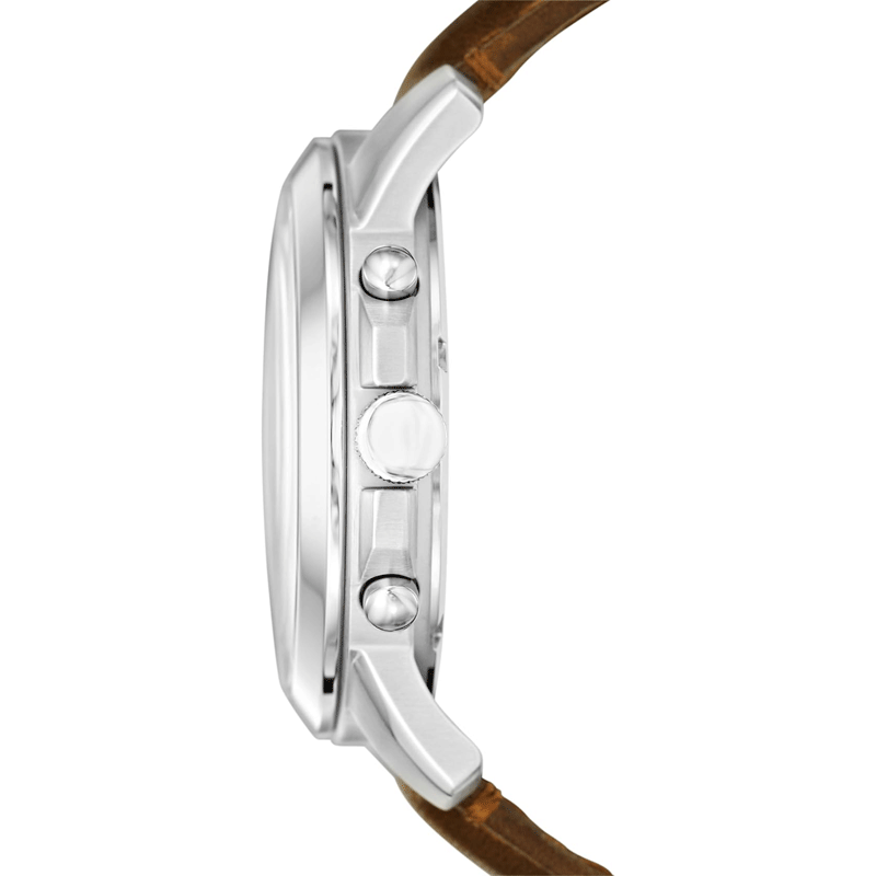 Fossil Men’s Quartz Brown Leather Strap Cream Dial 44mm Watch FS4735