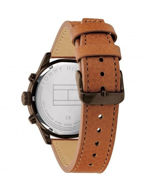 Tommy Hilfiger Men’s Quartz Brown Leather Strap Brown Dial 44mm Watch 1791594