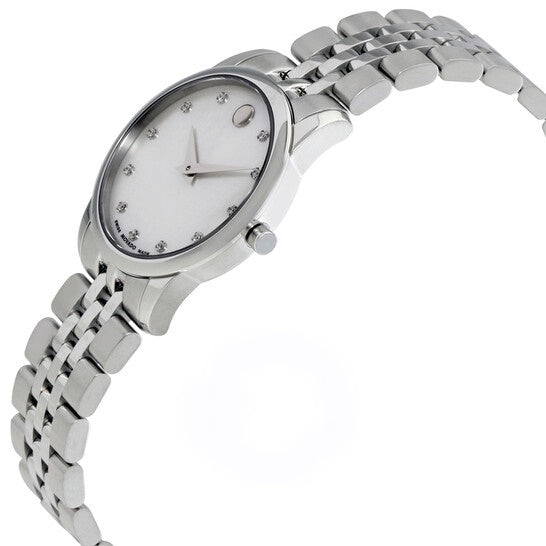 Movado Women’s Quartz Swiss Made Stainless Steel Mother of Pearl Dial 28mm Watch 606612