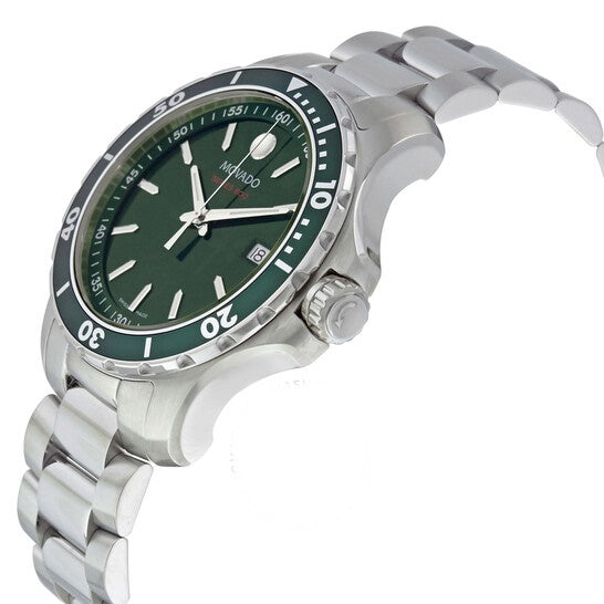 Movado Men’s Quartz Swiss Made Stainless Steel Green Dial 40mm Watch 71,428