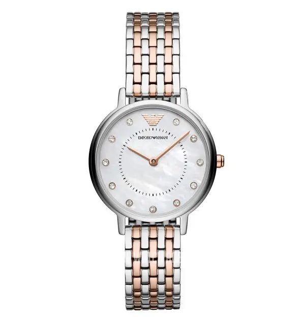 EMPORIO ARMANI Kappa Two-Tone Stainless Steel Mother Of Pearl Dial Quartz Watch for Women - AR11094