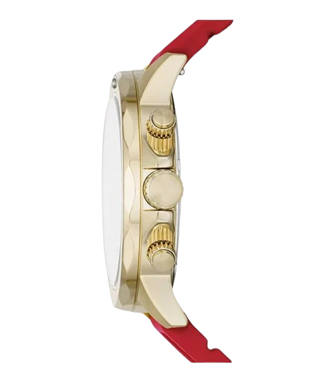 Fossil Men’s Quartz Red Silicone Strap Black Dial 45mm Watch BQ2499