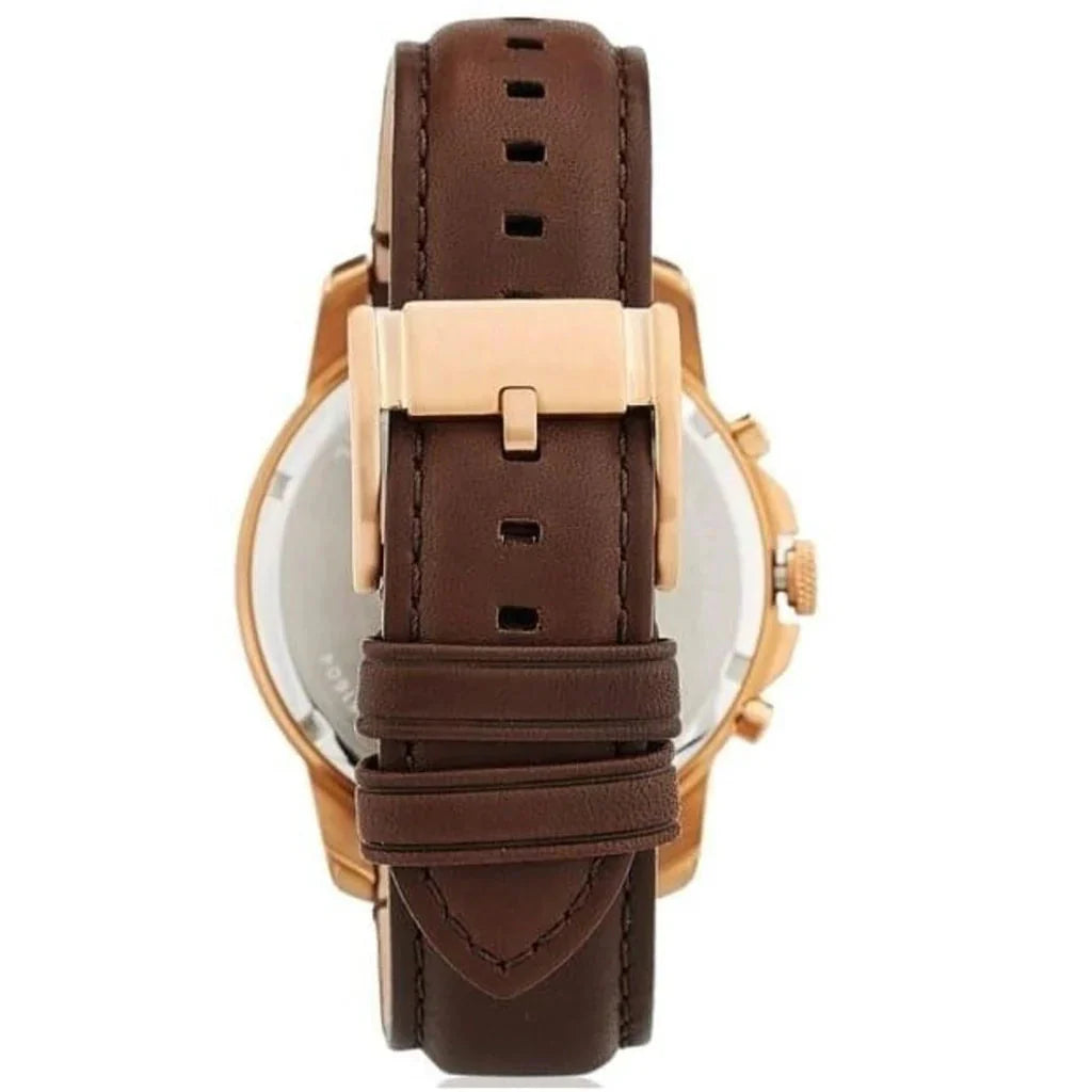 Fossil Men’s Quartz Brown Leather Strap Blue Dial 44mm Watch FS5068