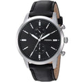 Fossil Men’s Quartz Leather Strap Black Dial 44mm Watch FS5396