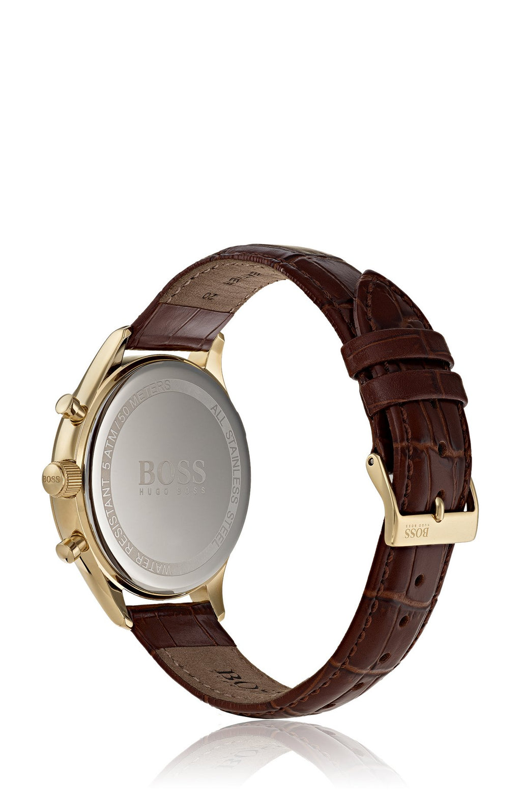 HUGO BOSS Men’s Quartz Leather Strap White Dial 44mm Watch 151317