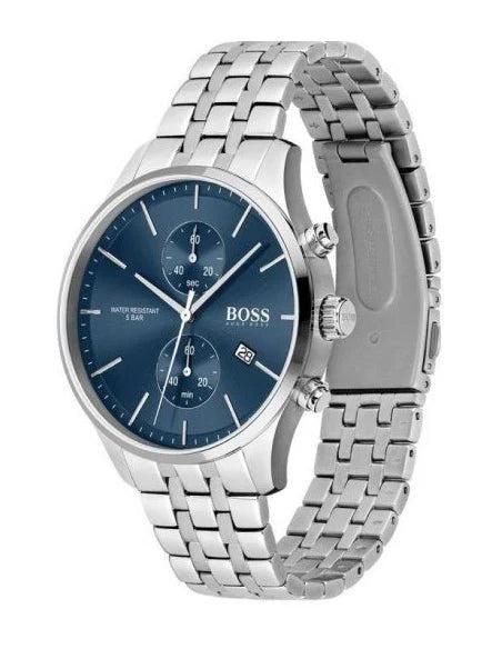 Hugo Boss Men’s Chronograph Quartz Stainless Steel Blue Dial 41mm Watch 1513384