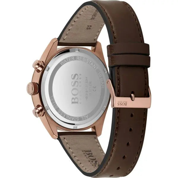 Hugo Boss Men’s Quartz Leather Strap Blue Dial 44mm Watch 1513817
