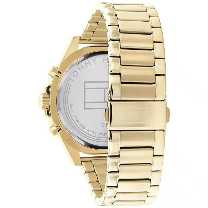 Tommy Hilfiger Men’s Quartz Gold Stainless Steel Black Dial 46mm Watch 1791919