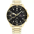 Tommy Hilfiger Men’s Quartz Gold Stainless Steel Black Dial 46mm Watch 1791919