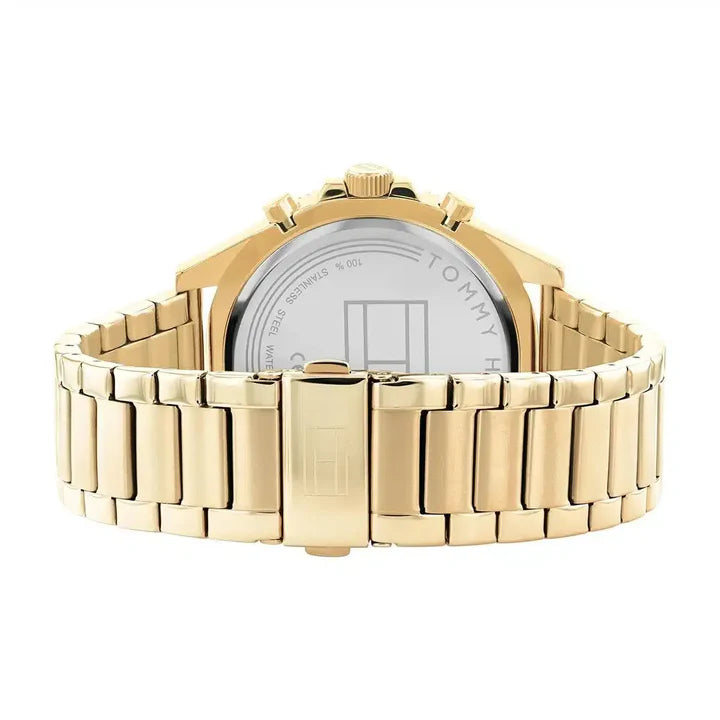 Tommy Hilfiger Men’s Quartz Gold Stainless Steel Black Dial 46mm Watch 1791919