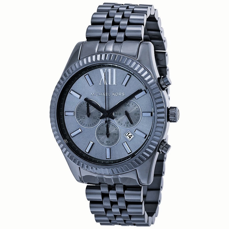 Michael Kors Men’s Quartz Lexington Chronograph Stainless Steel Blue Dial 44mm Watch MK8480