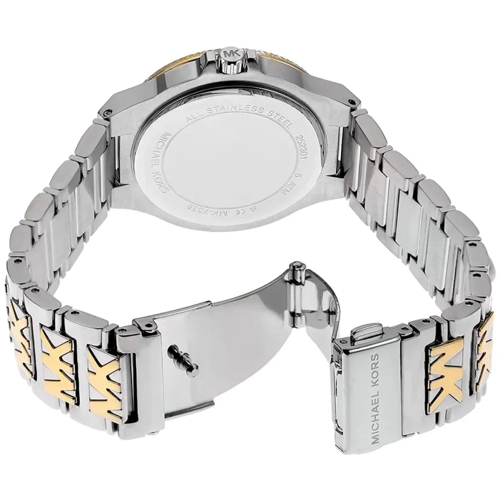 Michael Kors Women’s Quartz Two Tone Stainless Steel White Dial 37mm Watch MK7338