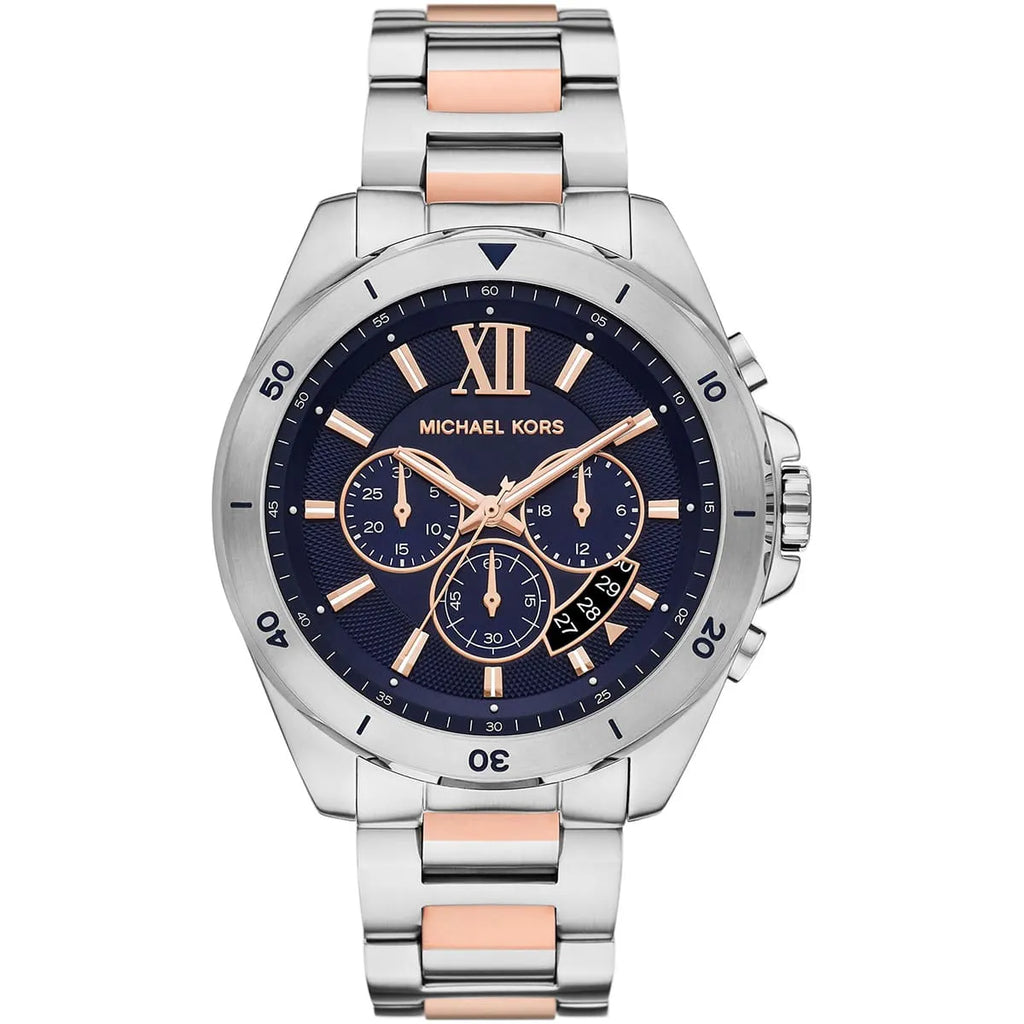 Michael Kors Men’s Quartz Two Tone Stainless Steel Blue Dial 45mm Watch MK9065
