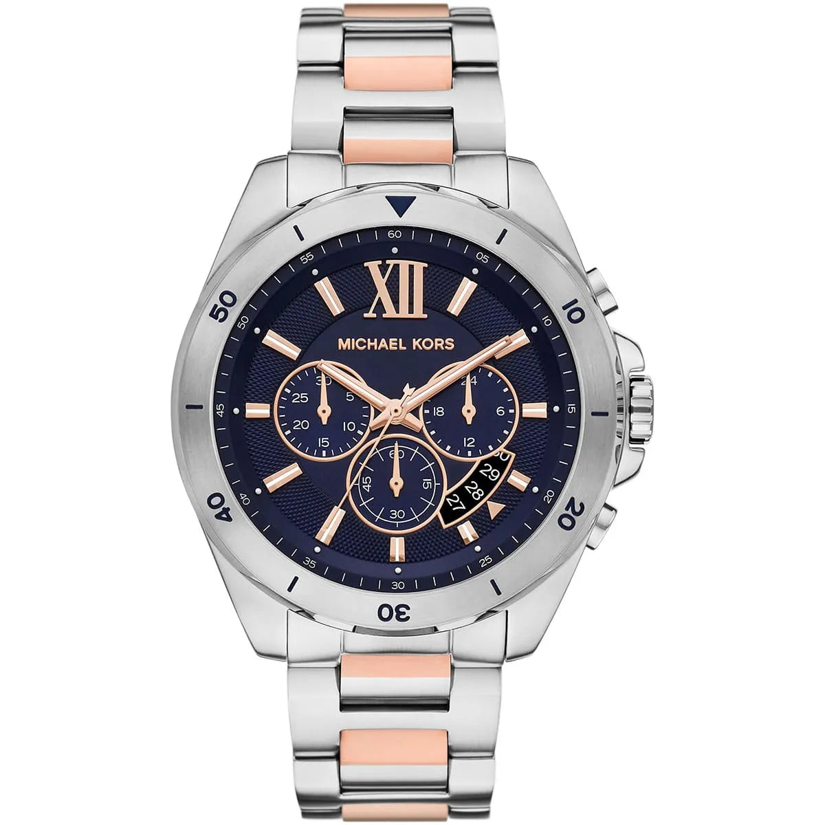 Michael Kors Men’s Quartz Two Tone Stainless Steel Blue Dial 45mm Watch MK9065