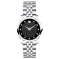 Movado Women’s Quartz Swiss Made Stainless Steel Black Dial 28mm Watch 606858