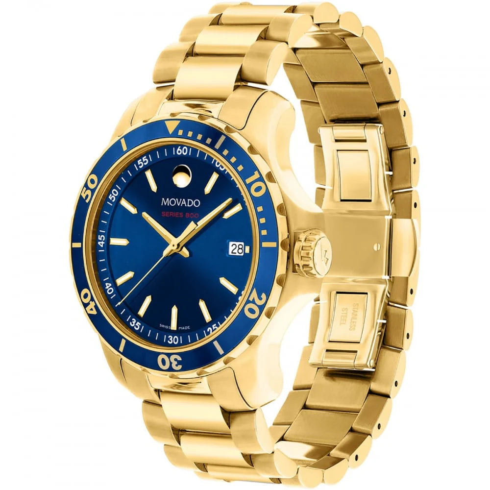 Movado Men’s Quartz Swiss Made Stainless Steel Blue Dial 40mm Watch 2600144