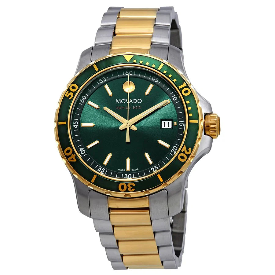Movado Men’s Swiss Made Quartz Stainless Steel Green Dial 40mm Watch 2600147