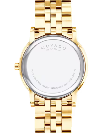Movado Men’s Swiss Made Quartz Stainless Steel Black Dial 40mm Watch 607203