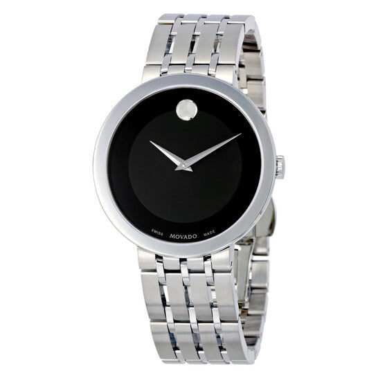 Movado Men’s Swiss Made Quartz Stainless Steel Black Dial 39mm Watch 607057