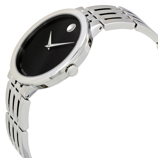 Movado Men’s Swiss Made Quartz Stainless Steel Black Dial 39mm Watch 607057