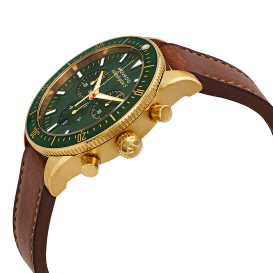 Movado Men’s Quartz Swiss Made Leather Strap Green Dial 42mm Watch 3650062