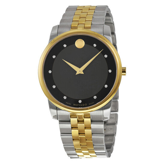Movado Men’s Swiss Made Quartz Stainless Steel Black Dial 40mm Watch 606879